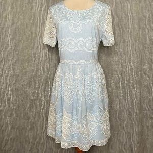 Dina Be cotton & lace open back dress